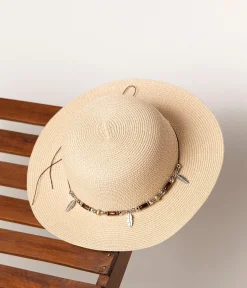 Mellow Yellow Chaussettes, Accessoires-Capeline écrue Sixtine