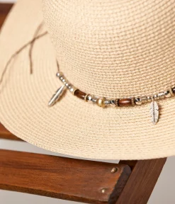 Mellow Yellow Chaussettes, Accessoires-Capeline écrue Sixtine