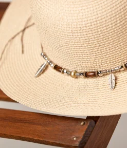 Mellow Yellow Chaussettes, Accessoires-Capeline écrue Sixtine