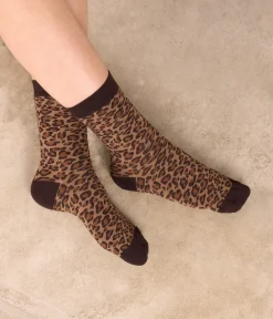 Mellow Yellow Chaussettes-Chaussettes camel léopard Cole