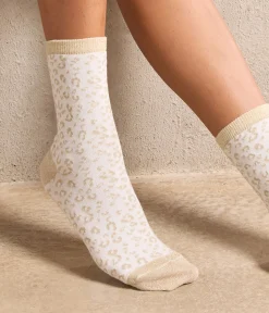 Mellow Yellow Chaussettes-Chaussettes léopard doré Kam