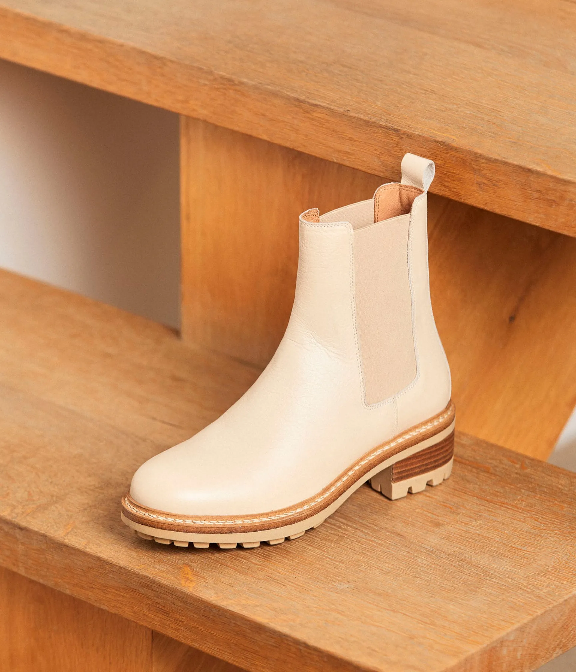 Femme Mellow Yellow Boots, Bottines-Chelsea boots écrues Calista