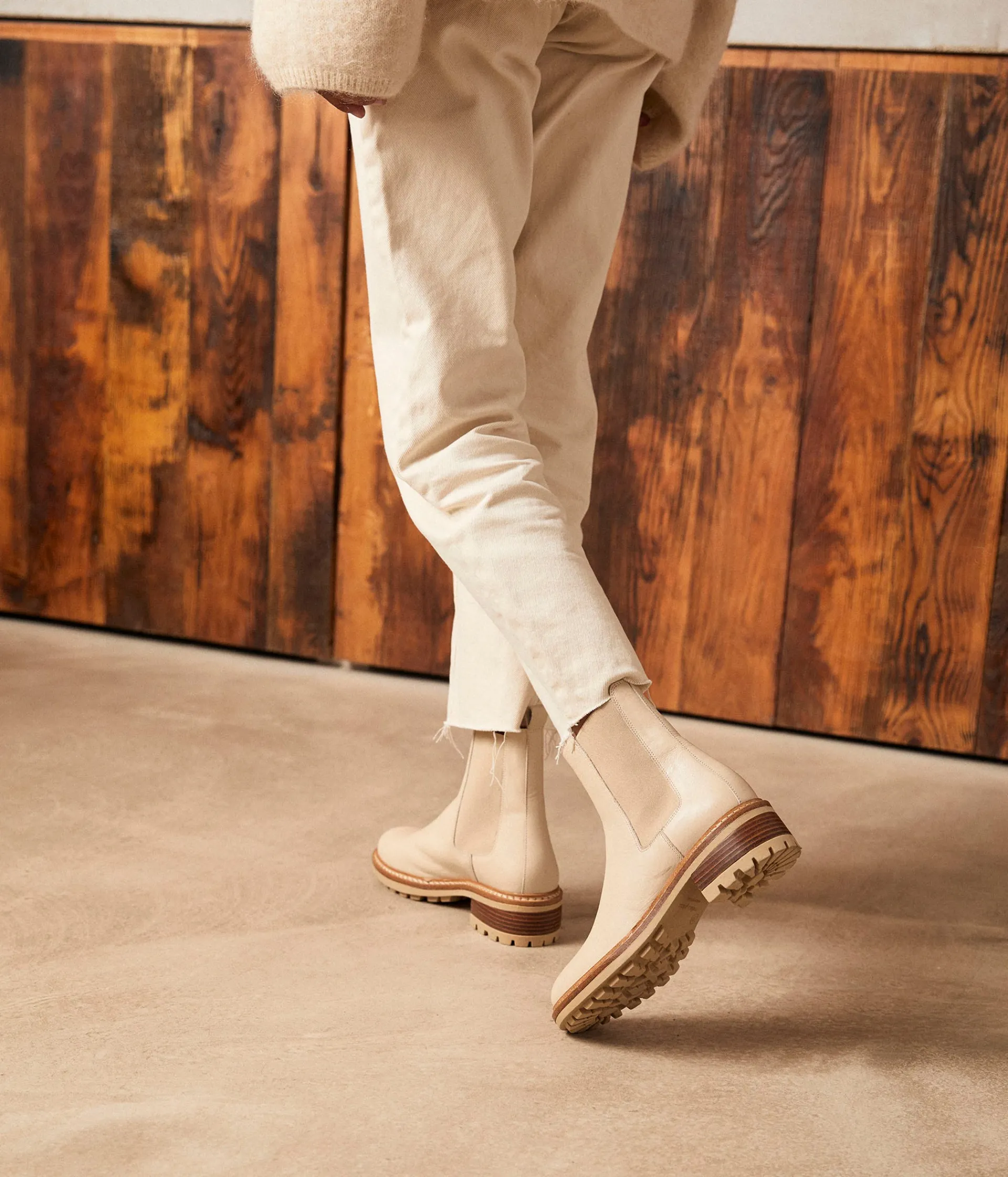 Femme Mellow Yellow Boots, Bottines-Chelsea boots écrues Calista