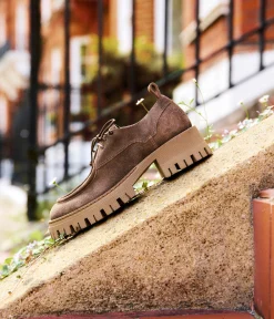 Femme Mellow Yellow Derbies, Mocassins-Derbies taupe crantés Gaby