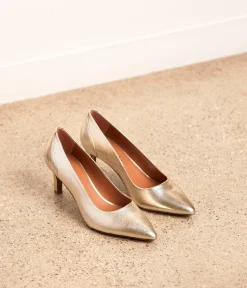 Femme Mellow Yellow Escarpins, Babies-Escarpins cuir doré Judia