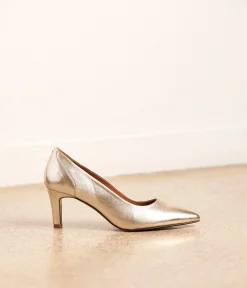 Femme Mellow Yellow Escarpins, Babies-Escarpins cuir doré Judia