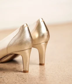 Femme Mellow Yellow Escarpins, Babies-Escarpins cuir doré Judia