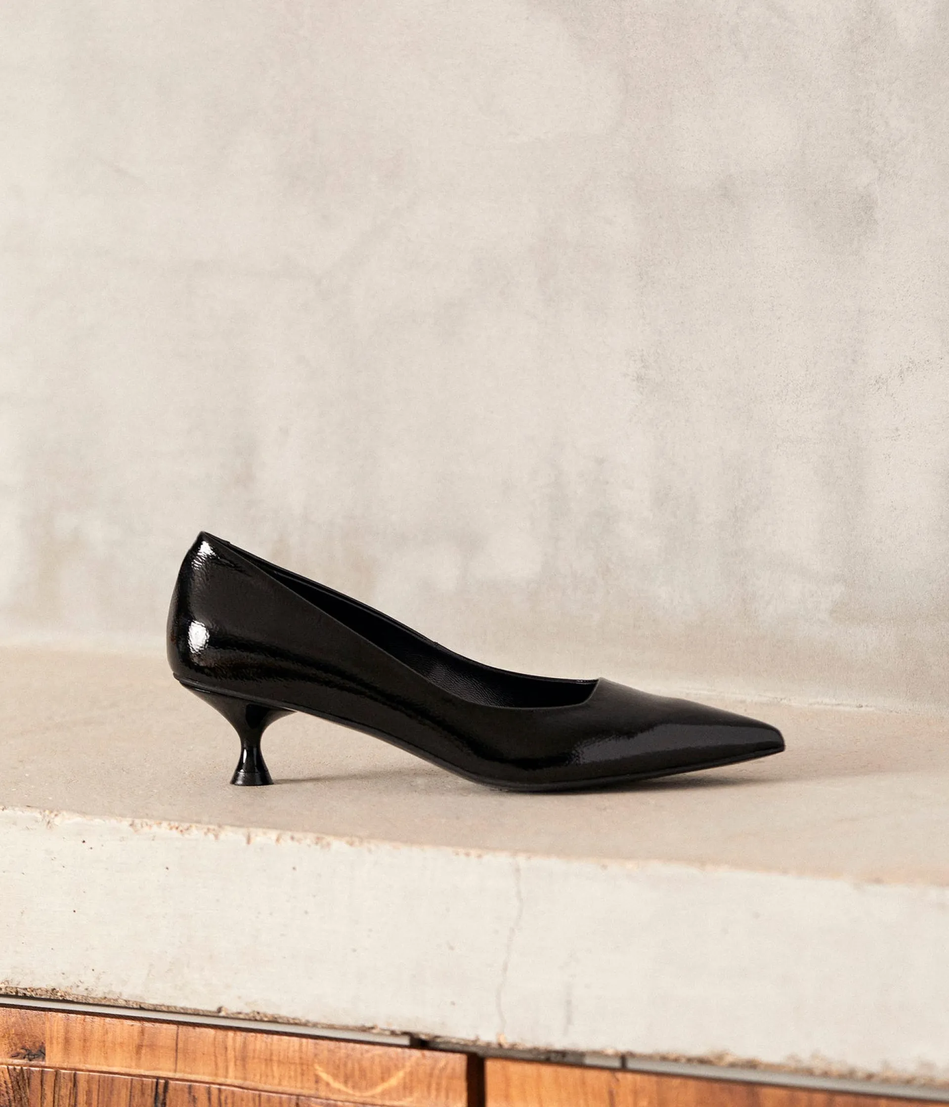 Femme Mellow Yellow Escarpins, Babies-Escarpins noirs vernis Cyriane