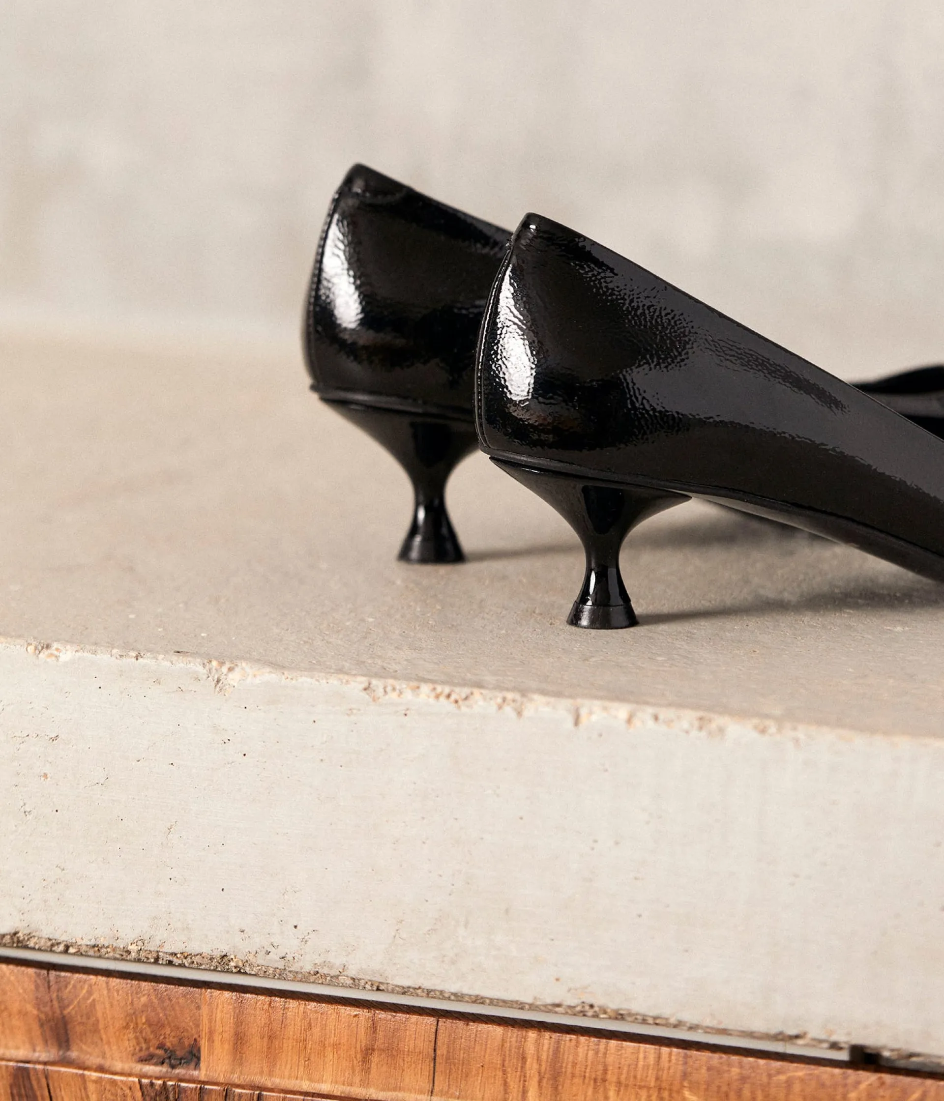 Femme Mellow Yellow Escarpins, Babies-Escarpins noirs vernis Cyriane