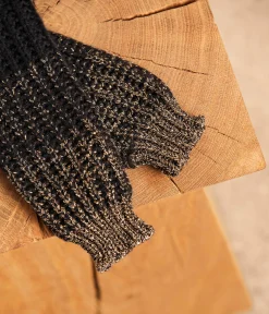 Mellow Yellow Chaussettes, Accessoires-Mitaines noires dorées Bloomie