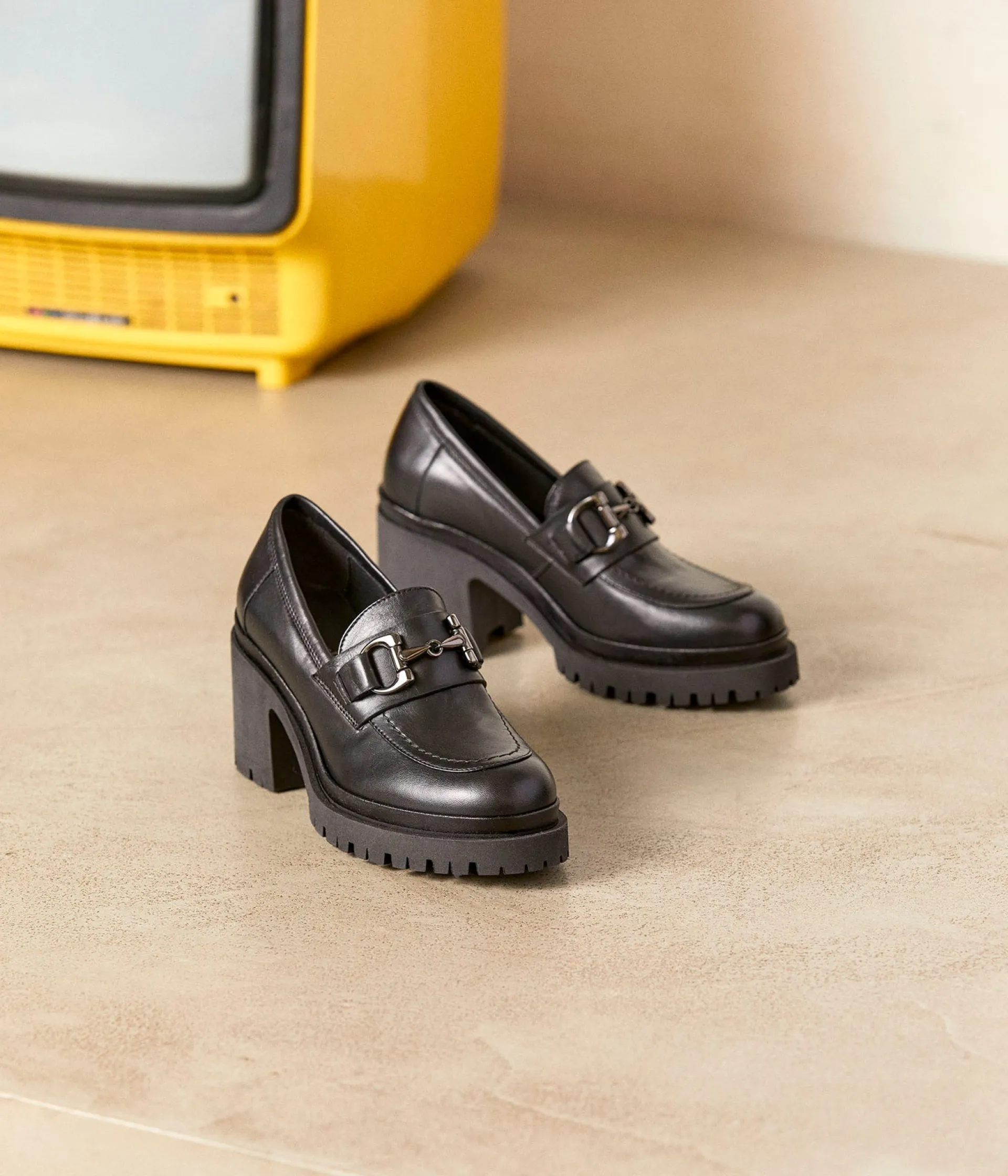 Femme Mellow Yellow Derbies, Mocassins-Mocassins crantés cuir Pernille