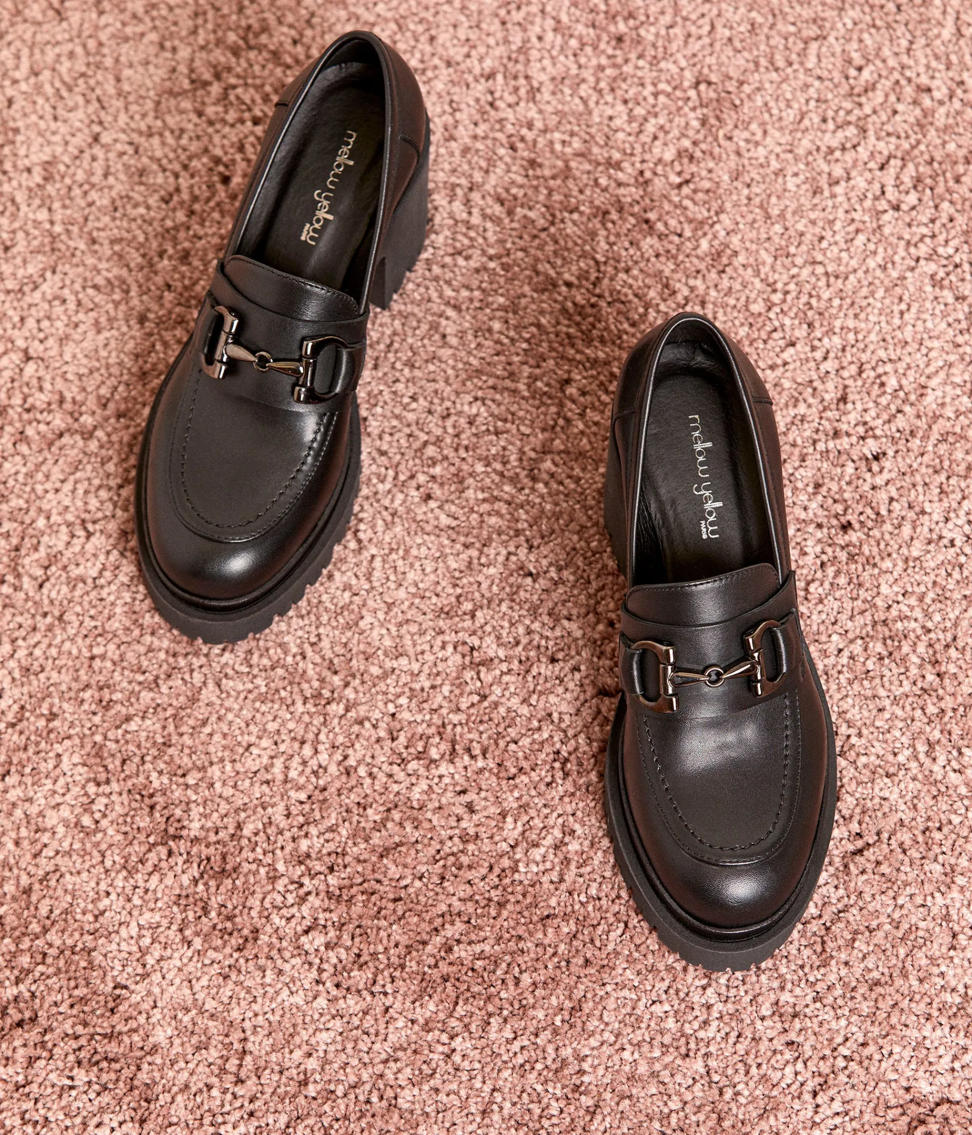 Femme Mellow Yellow Derbies, Mocassins-Mocassins crantés cuir Pernille