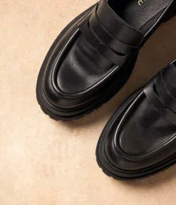 Femme Mellow Yellow Derbies, Mocassins-Mocassins crantés noirs Angelika