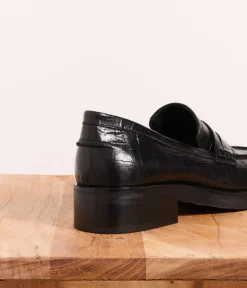 Femme Mellow Yellow Derbies, Mocassins-Mocassins croco Timon