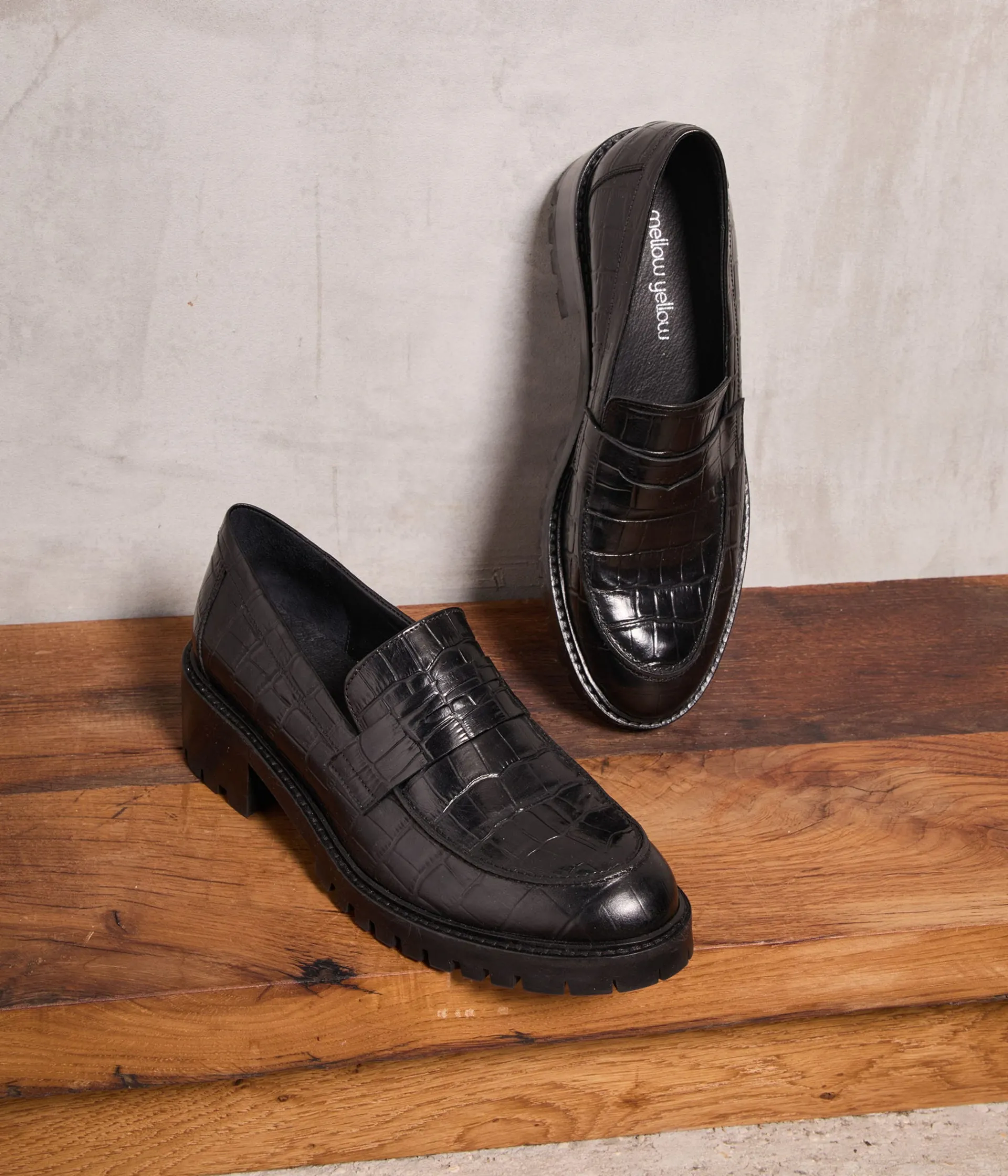 Femme Mellow Yellow Derbies, Mocassins-Mocassins croco s Aubree