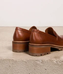 Femme Mellow Yellow Derbies, Mocassins-Mocassins cuir cognac Aubree