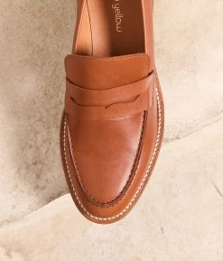 Femme Mellow Yellow Derbies, Mocassins-Mocassins cuir Biloba