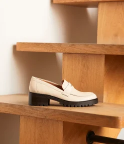 Femme Mellow Yellow Derbies, Mocassins-Mocassins cuir écru Aubree