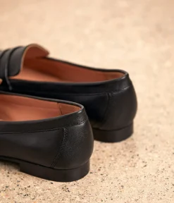 Femme Mellow Yellow Derbies, Mocassins-Mocassins cuir noir Jackie