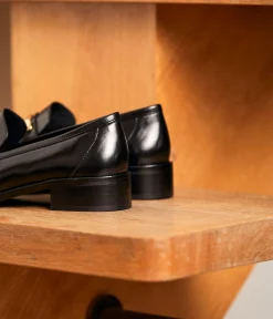 Femme Mellow Yellow Derbies, Mocassins-Mocassins cuir noir Oriane