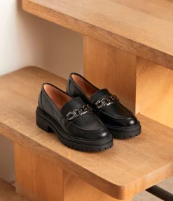 Femme Mellow Yellow Derbies, Mocassins-Mocassins cuir noir Xavier