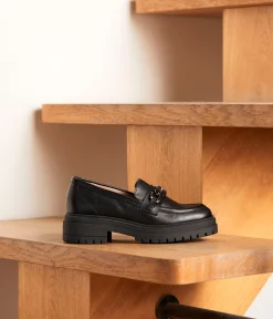 Femme Mellow Yellow Derbies, Mocassins-Mocassins cuir noir Xavier