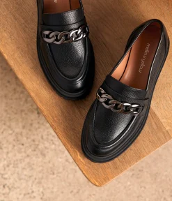 Femme Mellow Yellow Derbies, Mocassins-Mocassins cuir noir Xavier