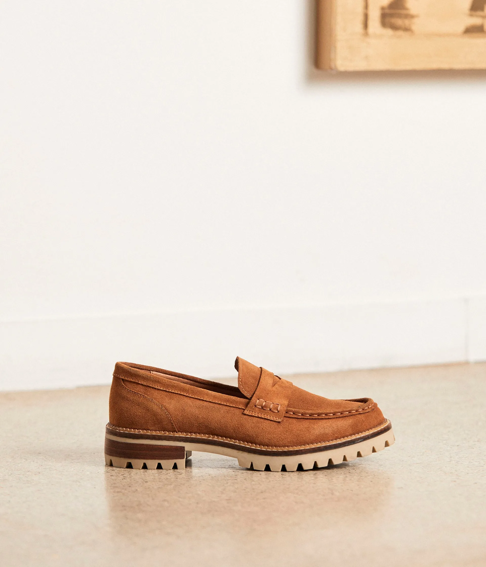 Femme Mellow Yellow Derbies, Mocassins-Mocassins cuir velours Cyndel