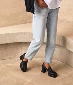 Femme Mellow Yellow Derbies, Mocassins-Mocassins noirs à plateforme Batia