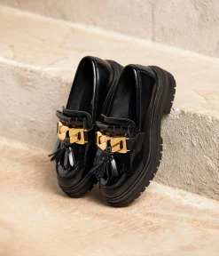 Femme Mellow Yellow Derbies, Mocassins-Mocassins noirs crantés Anelia