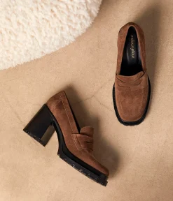 Femme Mellow Yellow Derbies, Mocassins-Mocassins velours Anessa