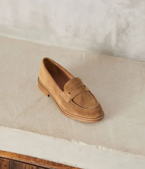 Femme Mellow Yellow Derbies, Mocassins-Mocassins velours camel Angella