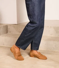 Femme Mellow Yellow Derbies, Mocassins-Mocassins velours camel Angella