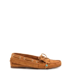 Femme Mellow Yellow Derbies, Mocassins-Mocassins velours marron Plume