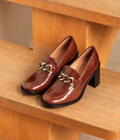 Femme Mellow Yellow Derbies, Mocassins-Mocassins verni marron Ariane