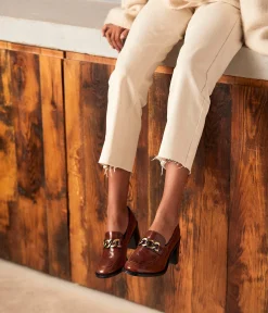 Femme Mellow Yellow Derbies, Mocassins-Mocassins verni marron Ariane