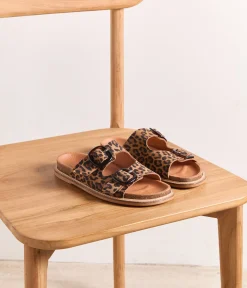 Femme Mellow Yellow Sandales, Mules-Mules anatomiques léopard Jade