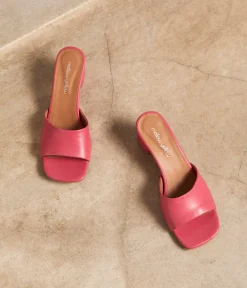 Femme Mellow Yellow Mules-Mules cuir rose Lana