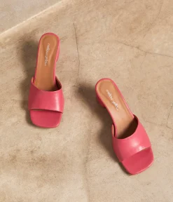 Femme Mellow Yellow Mules-Mules cuir rose Lana