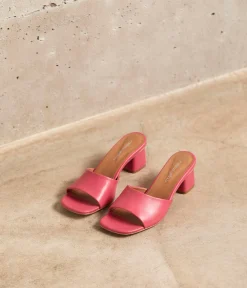 Femme Mellow Yellow Mules-Mules cuir rose Lana