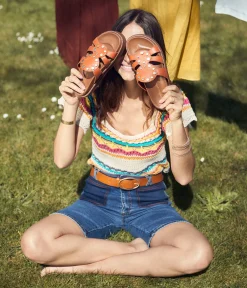 Femme Mellow Yellow Mules-Mules terracota Ana