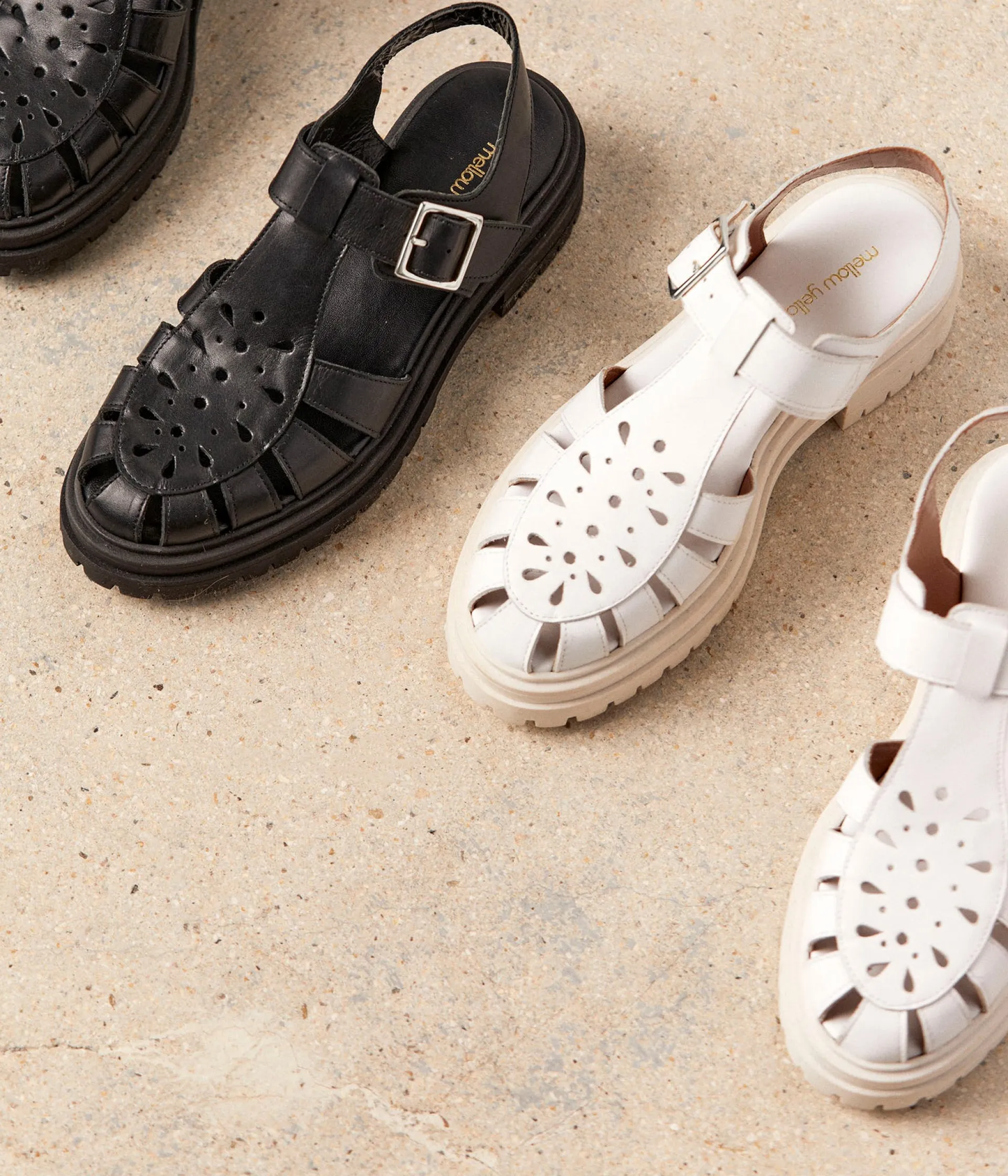 Femme Mellow Yellow Sandales-Sandales blanches Lison