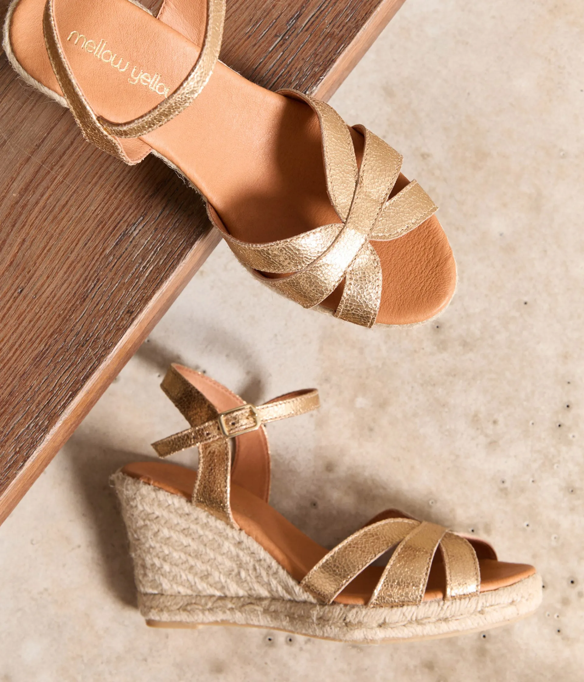 Femme Mellow Yellow Espadrilles-Sandales compensées dées Ellaria