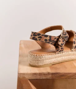 Femme Mellow Yellow Espadrilles-Sandales corde léopard Pio