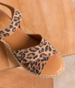 Femme Mellow Yellow Espadrilles-Sandales corde léopard Pio