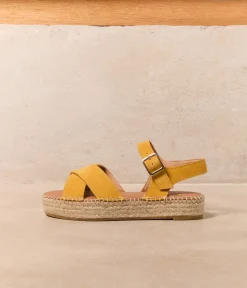Femme Mellow Yellow Espadrilles-Sandales corde ocre Pio