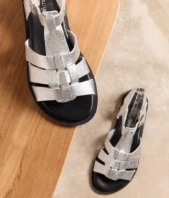 Femme Mellow Yellow Sandales-Sandales cuir argent Isadora