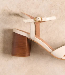 Femme Mellow Yellow Sandales, Mules-Sandales cuir écru Emanuela