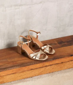 Femme Mellow Yellow Sandales, Mules-Sandales cuir doré Emanuela