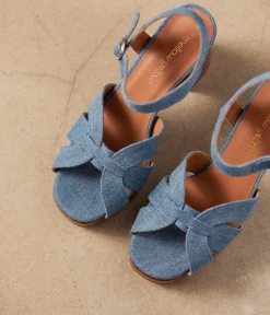 Femme Mellow Yellow Sandales-Sandales denim bleu Laure
